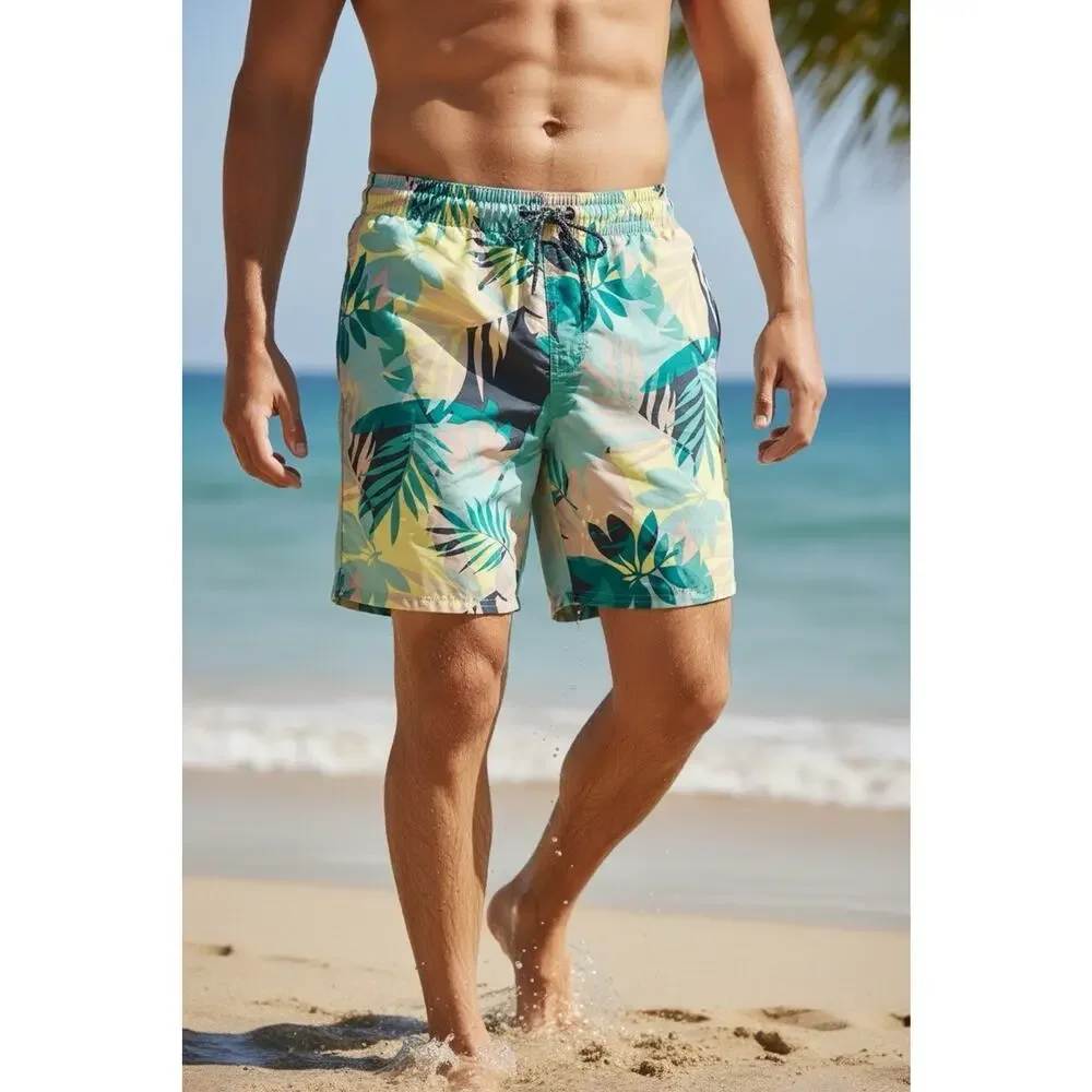 Old Navy Men’s Swim Trunks Tropical Hawaii Style Size Small At Knee Length 8”